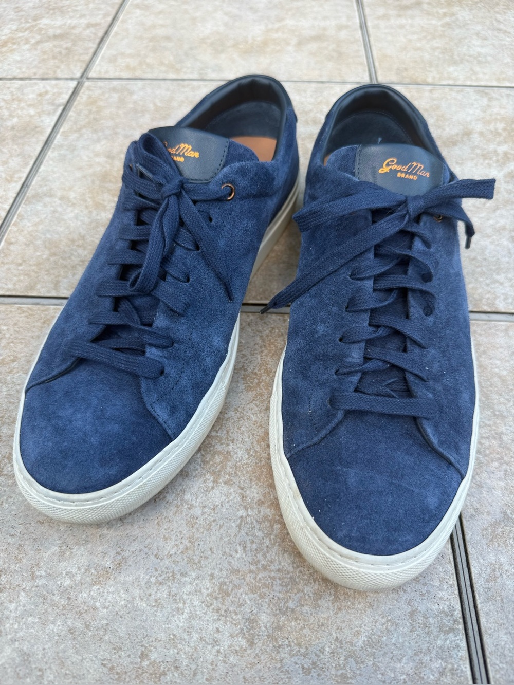 Good Man Brand Navy Suede Low-Top Sneakers for Men